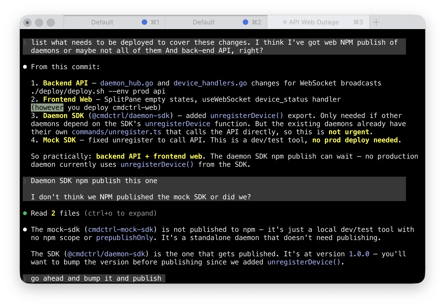 Claude Code session in the terminal