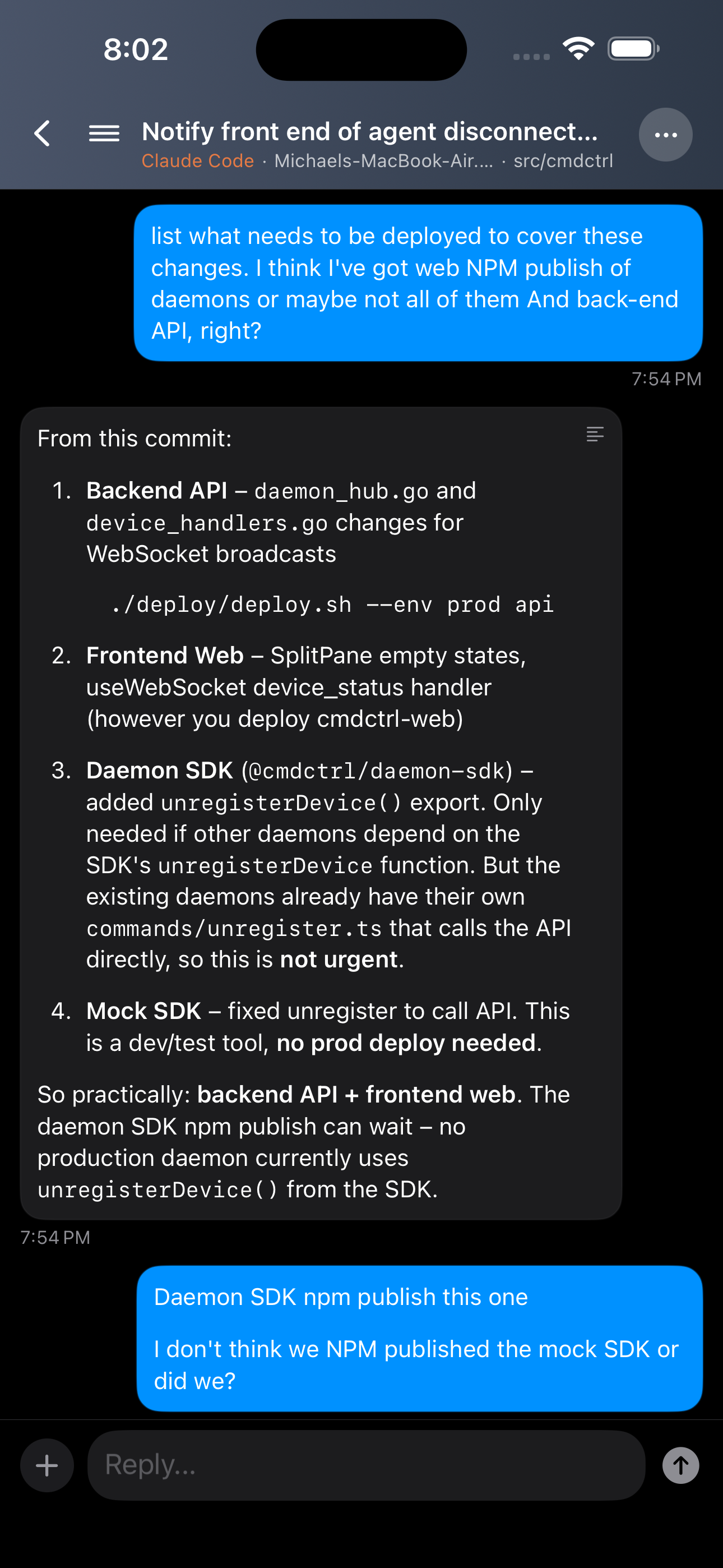 Same conversation on mobile with Cmd+Ctrl
